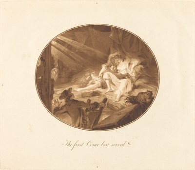 Først til mølle bedst tjent af Antoine François Sergent after Augustin de Saint Aubin