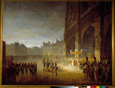 Flagenes velsignelse på pladsen i Cathedrale Notre Dame de Paris i 1804 Maleri tilskrevet Antoine Jean Gros (1771-1835) 1800-tallets søn. 1,1x1,46 m Paris, Musee Carnavalet af Antoine Jean (attr. to) Gros