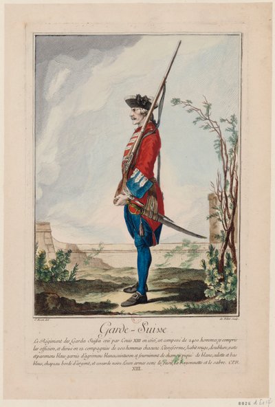 Swiss Guards Swiss Guards, 1756. af Antoine Jean De Fehrt