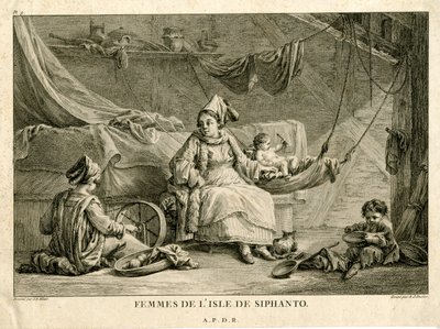 Kvinder på øen Siphanto, efter Jean-Baptiste Hilair (1753-1822) af Antoine Jean Duclos