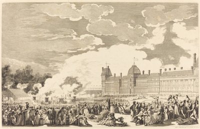 Begravelsespumpen til ære for martyrerne på 10. dag i Nationalhaven af Antoine Jean Duclos after Charles Monnet