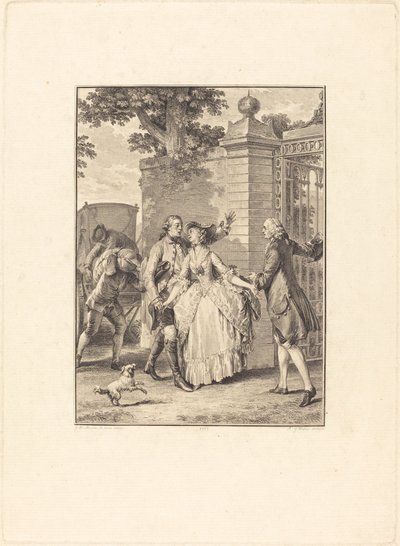Smukke sjæles tillid af Antoine Jean Duclos after Jean Michel Moreau