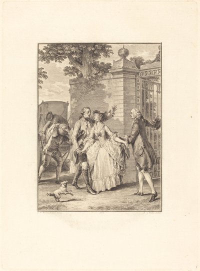 Smukke sjæles tillid af Antoine Jean Duclos after Jean Michel Moreau
