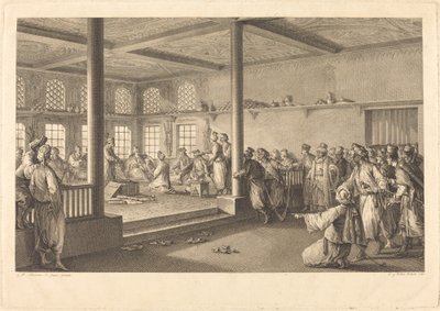 Modtagelse af Choiseul-Gouffier hos Hassan-Tchousch-Oglou af Antoine Jean Duclos after Jean Michel Moreau