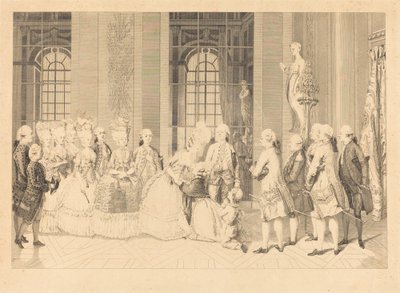 Dronningen bekendtgjorde fru de Bellegarde dommere og sin mands frihed den 1. maj af Antoine Jean Duclos after vicomte Charles Henri Desfosses