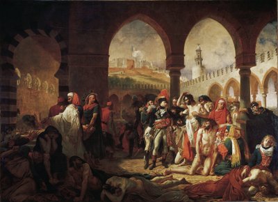 Bonaparte besøger pestofrene i Jaffa (olie på lærred af Antoine Jean Gros
