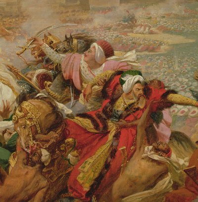 Murat besejrede den tyrkiske hær ved Aboukir den 25. juli 1799 (detaljer), ca. 1805 (olie på lærred monteret om bord) af Antoine Jean Gros