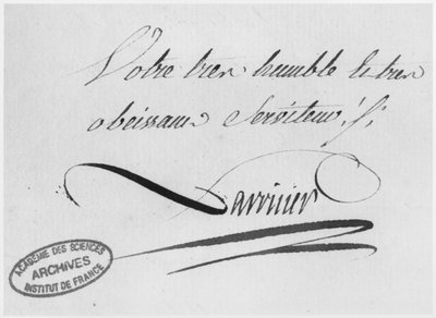 Lavoisiers autograf fra et brev, 31. august 1769 (pen og blæk på papir) af Antoine Laurent de Lavoisier