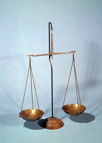 Måleinstrument: balance af Antoine Louis Lavoisier (1746-1794), fransk kemiker af Antoine Laurent de Lavoisier