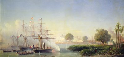 Stormning af citadellet i Saigon af viceadmiral Rigault de Genouilly, 17. februar af Antoine Leon Morel Fatio