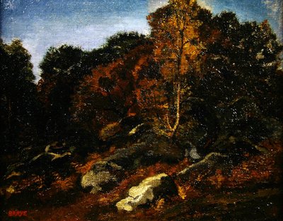 Efterår ved Fontainebleau (olie på lærred) af Antoine Louis Barye