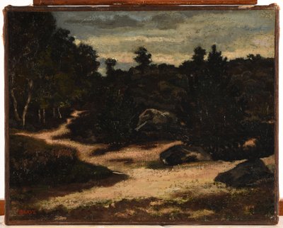 Fransk: Chemin sableux en forêt de Fontainebleau af Antoine Louis Barye