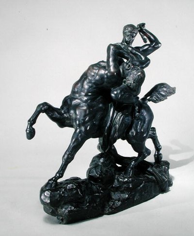 Theseus, der bekæmper Centaur Bienor (bronze) (set forfra) af Antoine Louis Barye