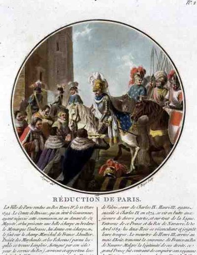 Erobringen af Paris i 1594, indgraveret af Louis Roger af Antoine Louis Francois (after) Sergent Marceau