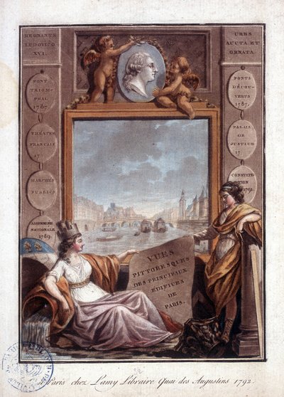 Paris set fra Lamy, Quai des Augustins boghandel af Antoine Louis Francois Sergent-Marceau