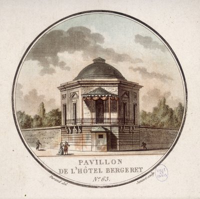 Pavillon af Hotel Bergeret, Paris. I prittoresque udsigt over hovedbygningerne i Paris af sergent af Antoine Louis Francois Sergent-Marceau