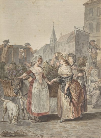 Blomsterpigen Den lille blomstersælger, n.d.. af Antoine Louis Francois Sergent-Marceau