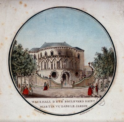 Kalvehallen på boulevarden saint germain fra haven, Paris. I prittoresque udsigt over hovedbygningerne i Paris af sergent af Antoine Louis Francois Sergent-Marceau