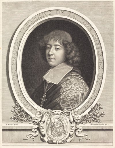 Kardinal af Bouillon af Antoine Masson after Nicolas Mignard