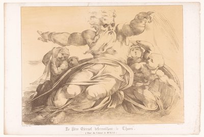 Skabelsen af ​​jorden fra kaos af Gud Le père eternel débrouillant le chaos (titel på objekt) af Antoine Maurin