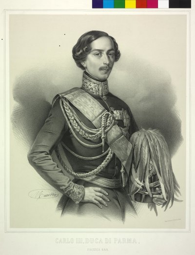 Hertug af Parma Charles III (litografi) af Antoine Maurin