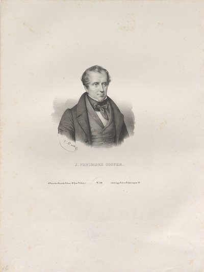 Portræt af forfatteren James Fenimore Cooper 1789-1851, ca. 1840. af Antoine Maurin