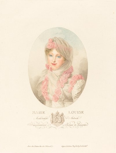 Marie-Louise, franskmændenes kejserinde af Antoine Maxime Monsaldy after Jean Baptiste Isabey