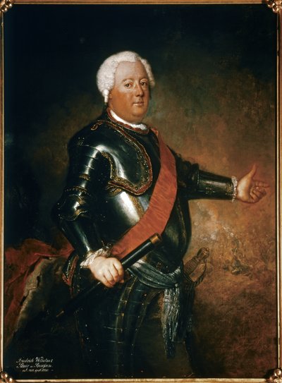 FRIEDRICH WILHELM I: Konge af Preussen (1688-1740), efter 1733 (olie på lærred) af Antoine Pesne