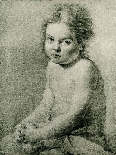 Naturstudie for en nøgen og siddende pige af Antoine Pesne