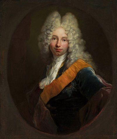 Polsk:  Friedrich Wilhelm Kettler (1692-1711) (Portræt mężczyzny w peruce i z orderem Czarnego Orła0 Friedrich Wilhelm Kettler (1692-1711) (Portræt af en mand i paryk med Black Eagle-ordenen) af Antoine Pesne