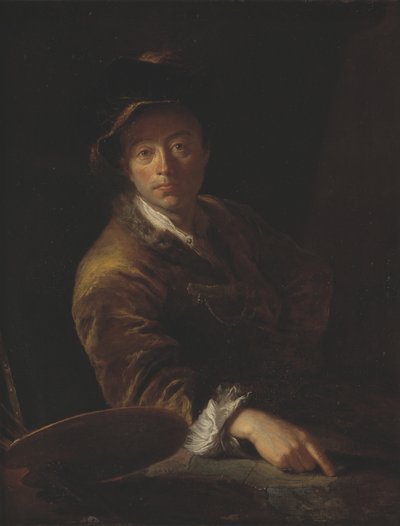 Portræt af en maler (formodentlig C. L. Agricola, 1667-1719) af Antoine Pesne