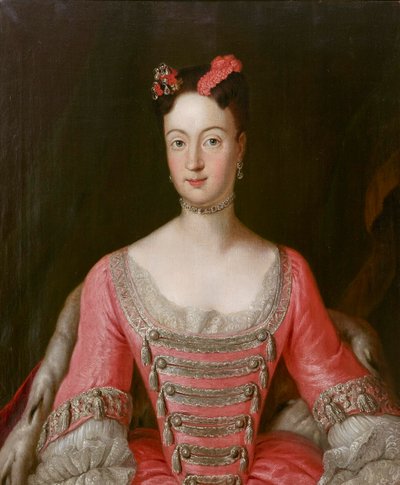 Prinsesse Wilhelmine af Preussen (1709-1758), markgrevin af Brandenburg-Bayreuth - Antoine Pesne (1683-1757). Olie på lærred Mål: 79,5x65,5 cm Privat samling af Antoine Pesne