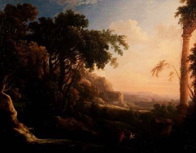 Pan og Syrinx i et arkadisk landskab af Antoine Pierre the Younger Patel
