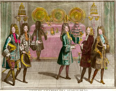 Buffet står for snacks i det sjette soveværelse i lejlighederne i Louis XIV