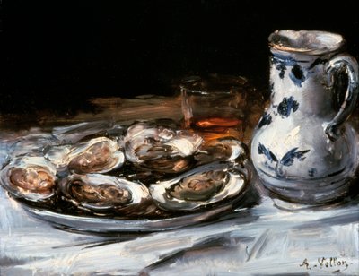 Stilleben med østers, 1800-tallet. af Antoine Vollon