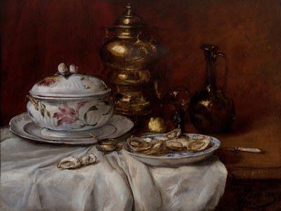 Asetelma ostereilla af Antoine Vollon