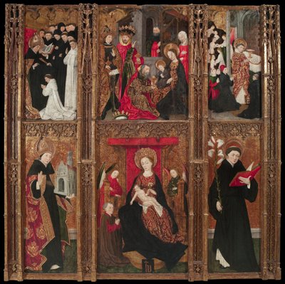 Altertavle af Jomfru Maria, Sankt Augustin og Sankt Nikolaus af Tolentino af Antoine de Lonhy