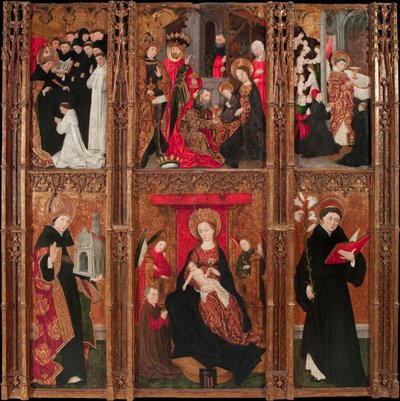 Retable de la vierge, saint Augustin et saint Nicolas de Tolentino - Jomfruens altertavle, Saint Augustine og Saint Nicholas of Tolentino - Antoine de Lonhy (1446-1490) Tempera og olie på træ 1462 Museu Nacional d