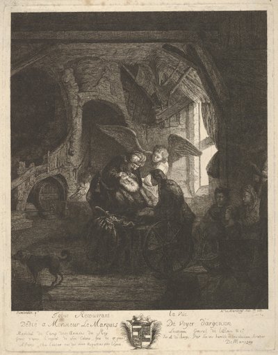 Tobias vender tilbage til sin far, 1755. af Antoine de Marcenay Ghuy