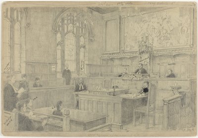 Studie af hele kompositionen til det (ufærdige) maleri af det hollandske hof i London, juni 1942 af Anton Abraham van Anrooy