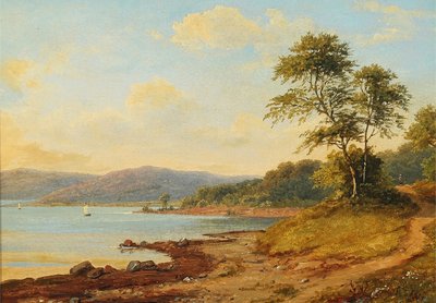 Dansk: Sydlandsk kystparti Southern coast scenery af Anton Eduard Kieldrup
