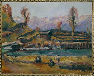 Landskab nær Maishofen, Østrig (maleri på lærred) af Anton Faistauer