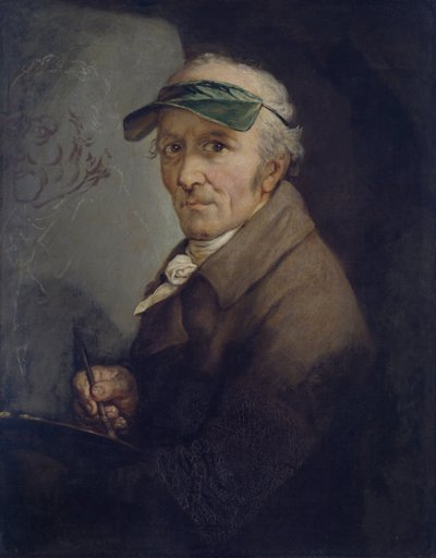 Selvportræt med øjenskygge, 1813 af Anton Graff