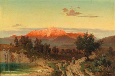 Solnedgang over Hoher Göll af Anton Hlavacek