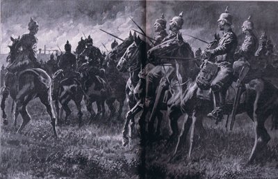 Branden ved minen i Libin, fra The Illustrated History of the World War 1914-1915 pub. af Union Berlagsefellfchaft af Anton Hoffman