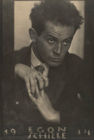 Egon Schiele, 1914 (gelatinesølvtryk) af Anton Josef Trcka