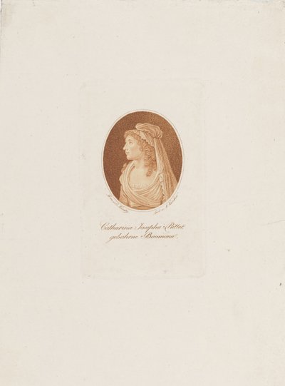Portræt af Katharina Josepha Ritter, født Baumann 11763-1849, ca. 1800. af Anton Karcher