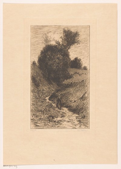 Kvinde på en sunket vej af Anton L. Koster (signed by artist)