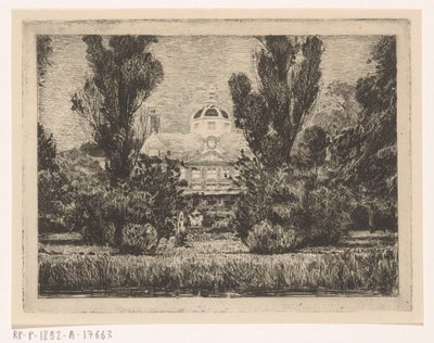 Bagsiden af ​​Huis ten Bosch-paladset i Haag af Anton L. Koster