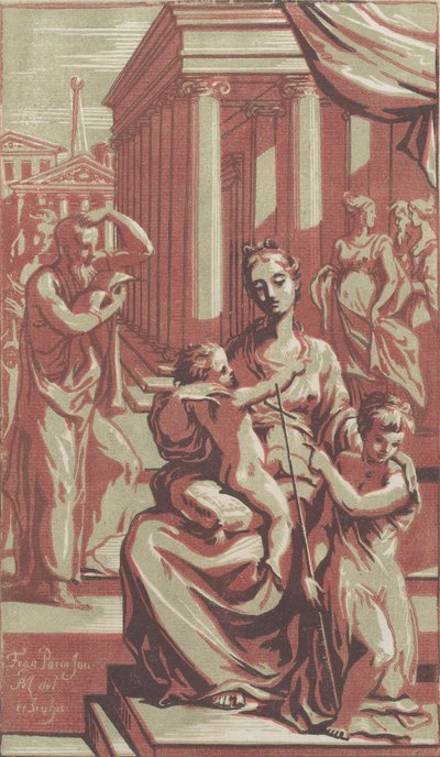 Jomfruen og barnet med Johannes Døberen, ca. 1722. af Anton Maria Zanetti
